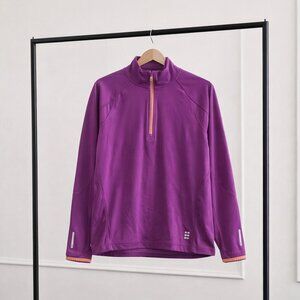 Lands End Light Weight Purple Reflective Half Zip Pullover